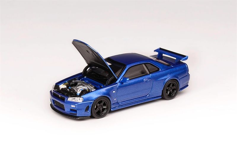  Mô hình xe Nissan NISMO R34 GT-R Z-tune Bayside Blue tỉ lệ 1:64 Motorhelix M63416 
