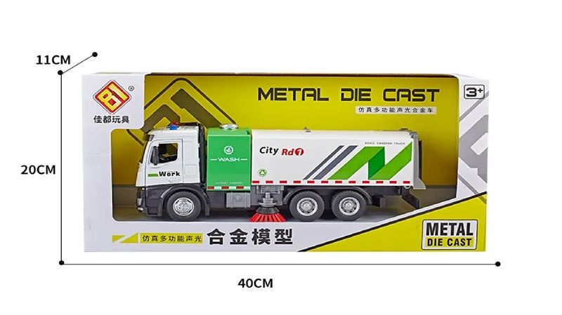  Mô hình xe vệ sinh đường phố, có bòn chứa nước tỉ lệ 1:24 Metal DieCast OT298 