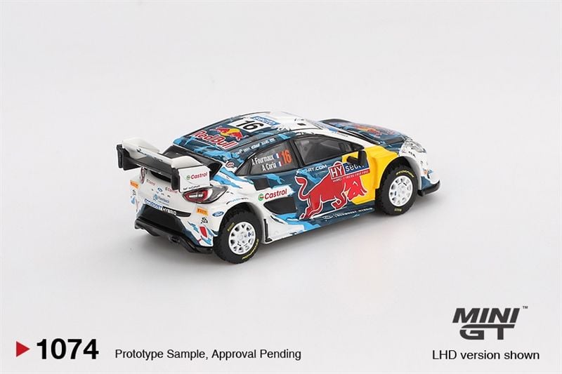  Mô hình xe Ford Puma Rally1 #16 M-Sport Ford WRT 2024 Rally Finland 3rd Place bản card tỉ lệ 1:64 MiniGT MGT01074 CÓ CHASE 