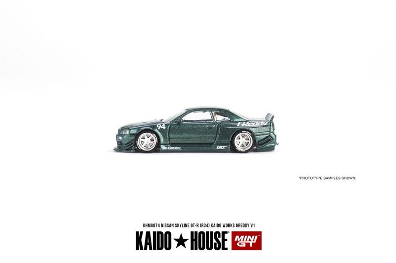  Mô hình xe Nissan Skyline GT-R (R34) Kaido Works GReddy V1 1:64 Kaido House KHMG074 