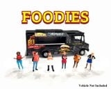  Set mô hình 6 nhân vật bán đồ ăn Foodie bằng kim loại tỉ lệ 1:64 American Diorama - Mijio AD-64531MJ 