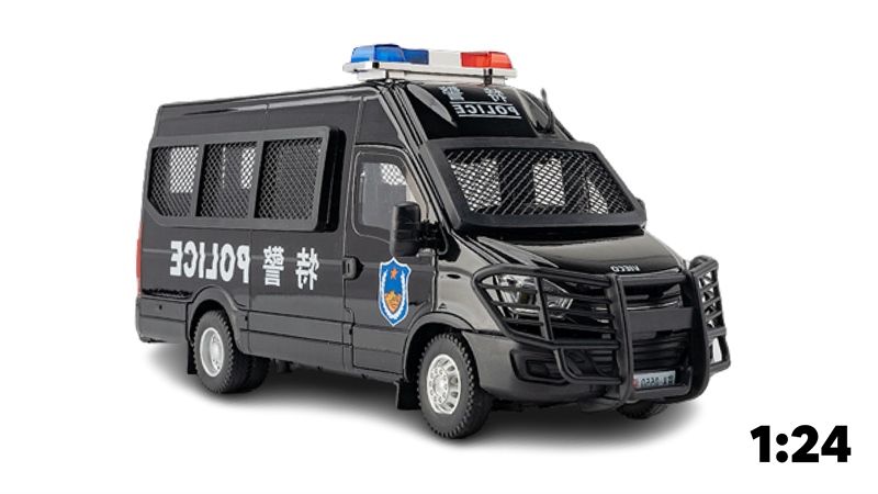  Mô hình xe ô tô cảnh sát Vieco đánh lái được - có âm thanh, đèn tỉ lệ 1:24 Jinlifang OT304 