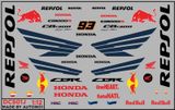  Decal nước độ Repsol - Redbull - cánh wing Honda CBR CB1300 dán mọi nền màu cho xe mô hình tỉ lệ 1:12 Autono1 DC501J 