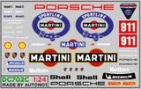 Decal nước trang trí xe Porsche Racing Shell 911 Michelin dán mọi nền màu cho xe mô hình tỉ lệ 1:24 DC702C 