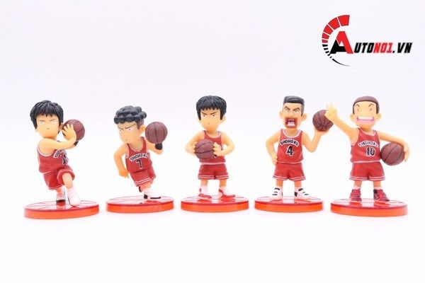  Mô hình nhân vật set 5 con Slam Dunks đỏ không hộp 7.5cm FG257 