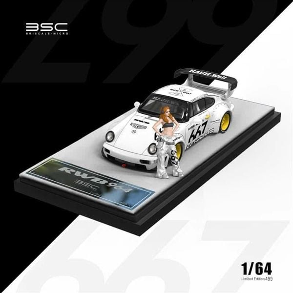  Mô hình xe RWB 964 #667 White Colors tỉ lệ 1:64 BSC Models BSC640866 