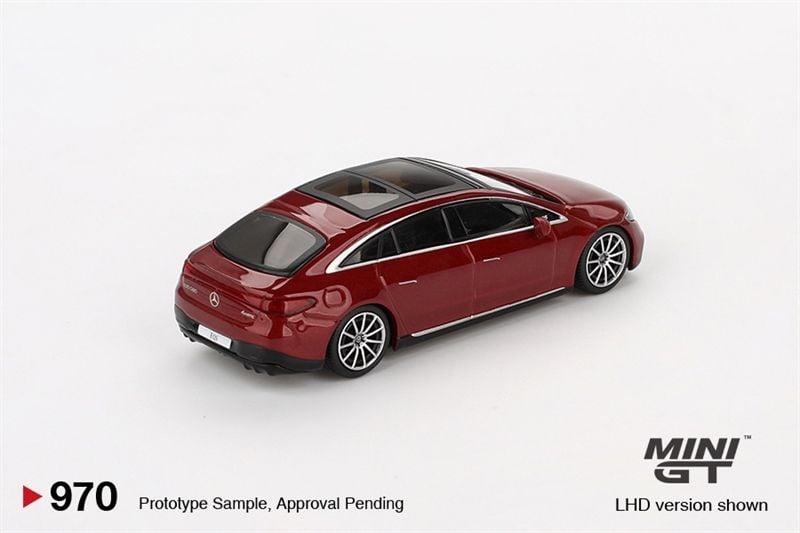 Mô hình xe Mercedes-Benz EQS 580 4MATIC Red Metallic bản card tỉ lệ 1:64 MiniGT MGT00970 