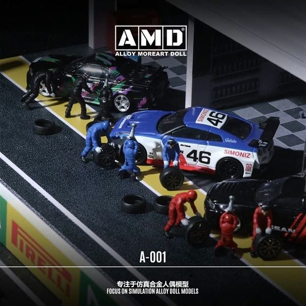  Mô hình set 3 nhân vật Automotive Repairman Doll Set Simulation tỉ lệ 1:64 ALLOY MOREART DOLL AMD258001 