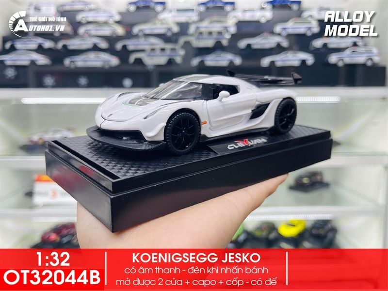  Mô hình xe Koenigsegg Jesko full open có đèn âm thanh tỉ lệ 1:32 Alloy model OT32044 