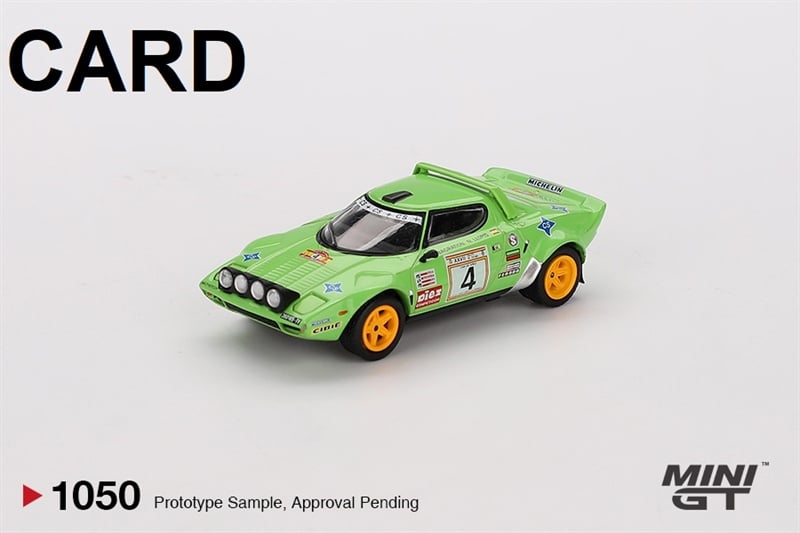  Mô hình xe Lancia Stratos HF #4 1979 Spanish Rally Champion card tỉ lệ 1:64 MiniGT MGT01050-BL 