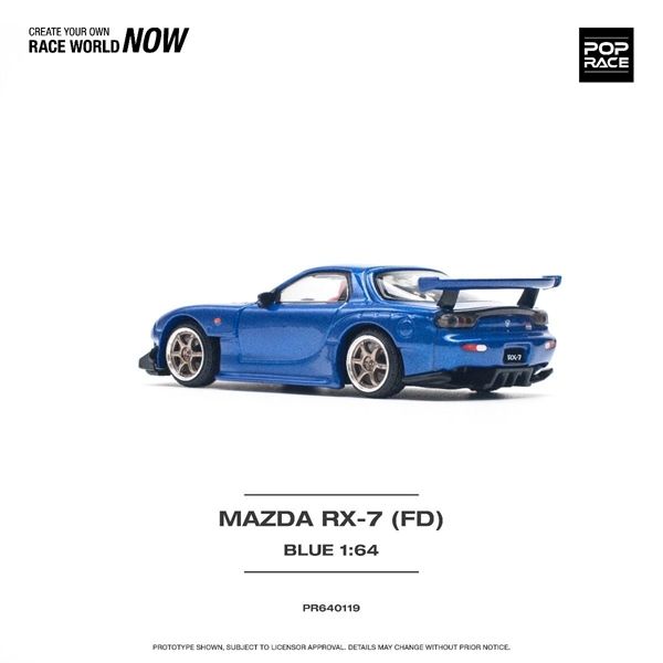  Mô hình xe Mazda RX7 RE Amemiya mở capo tỉ lệ 1:64 Poprace PR640119 