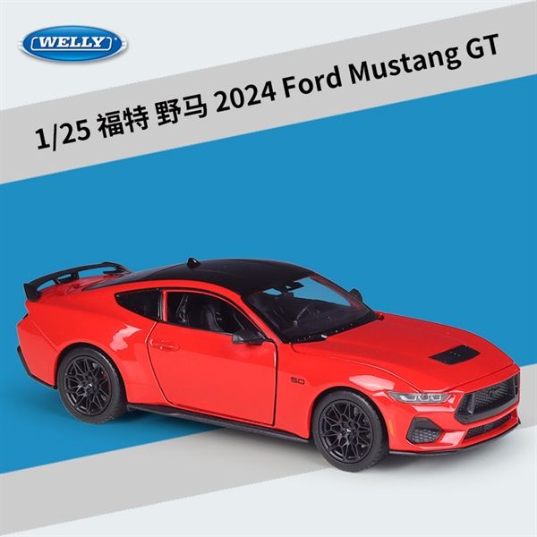  Mô hình xe Ford Mustang GT 2024 full open - đánh lái được tỉ lệ 1:25 Welly OT529 