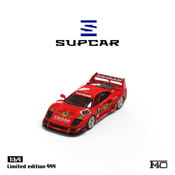  Mô hình xe Ferrari F40 racing STAR CARD TAISAN SOLENOID PUMP #40 tỉ lệ 1:64 Supcar SC64035 