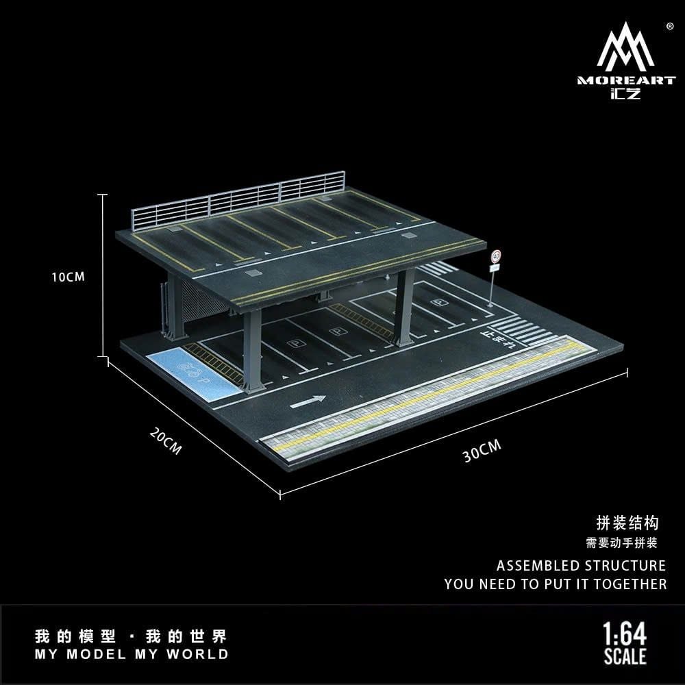  Hộp trưng bày mica mô phỏng bãi đỗ xe có tầng Steel Frame Structure Platform Serie kích thước 30x20x10cm tỉ lệ 1:64 MoreArt MO923003 