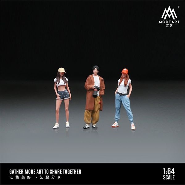  Mô hình nhân vật figure set 3 người du lịch - chụp ảnh travel photography tỉ lệ 1:64 MoreArt MO223022 