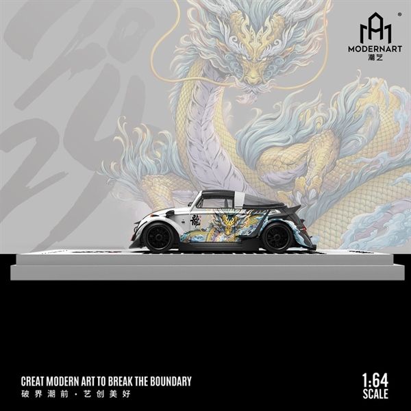  Mô hình xe Volkswagen Beetle Flower Dragon v2 tỉ lệ 1:64 ModernArt MD646224 