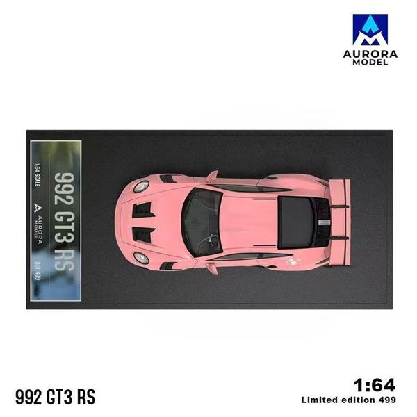  Mô hình xe Porsche 992 GT3 RS Diecast model Pink tỉ lệ 1:64 AURORA MODEL AM644641 
