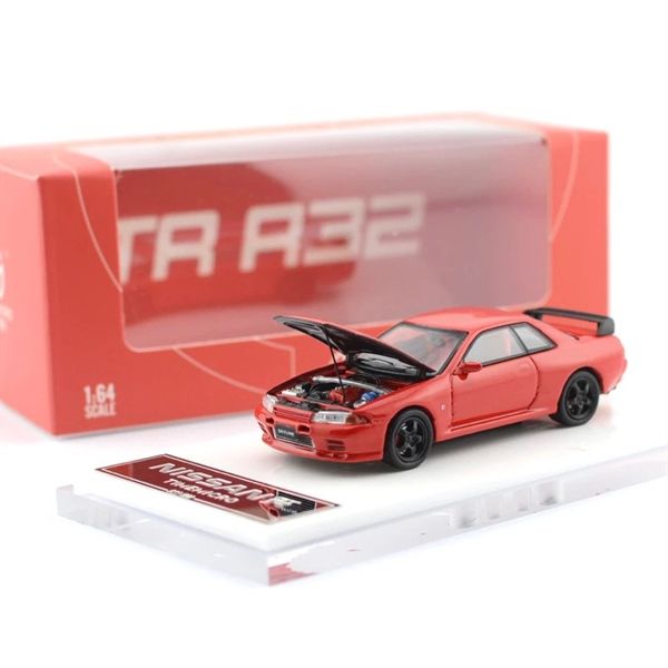  Mô hình xe Nissan Skyline GTR R32 red custom tỉ lệ 1:64 Time micro TM644101 