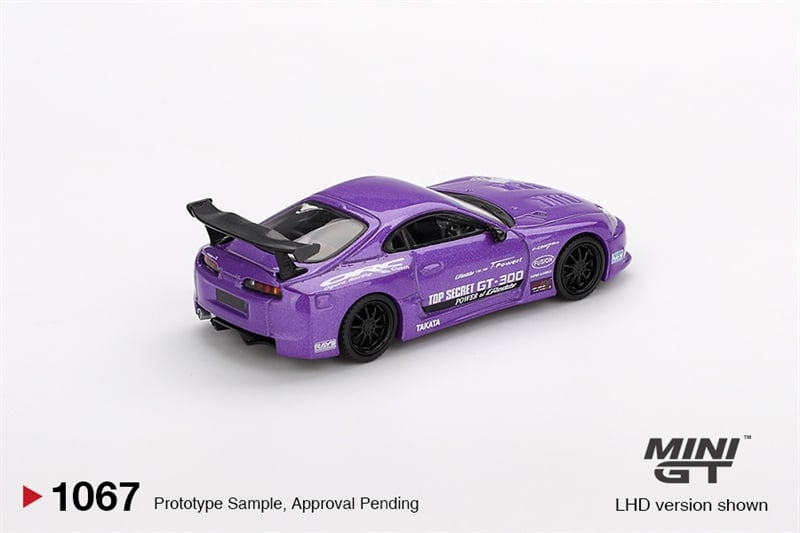  Mô hình xe Toyota Supra (A80) Top Secret GT-300 Top Secret Purple bản card tỉ lệ 1:64 MiniGT MGT01067 