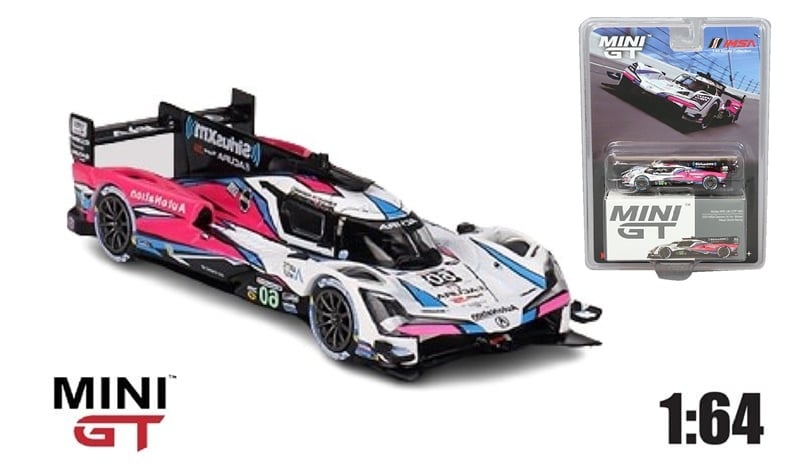  Mô hình xe Acura ARX-06 GTP #60 2023 IMSA Daytona 24 Hrs Winner bản card tỉ lệ 1:64 MiniGT x Mijio MGT00668 