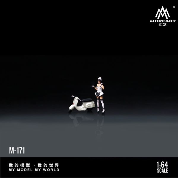  Mô hình nhân vật figure nữ White Scooter Motorcycle Maid tỉ lệ 1:64 More Art MO222171 