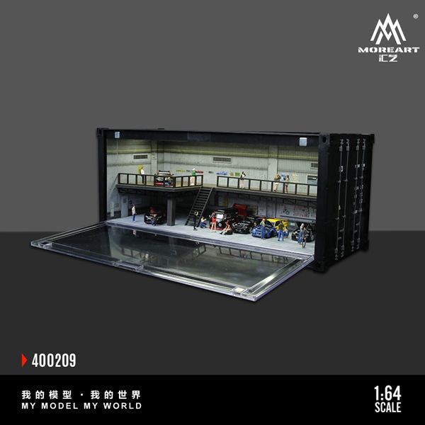  Hộp trưng bày mica container mô phỏng Repair Shop Scene D Model tỉ lệ 1:64 MoreArt MO400209 