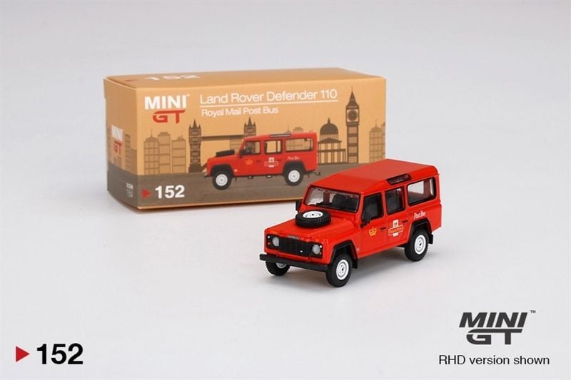  Mô hình xe Land Rover Defender 110 UK Royal Mail Post Bus tỉ lệ 1:64 MiniGT MGT00152-CH 
