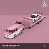  Mô hình xe Volkwagen T1 - Porsche 992 GT3 RS Peach Pink Powder tỉ lệ 1:64 Time micro 