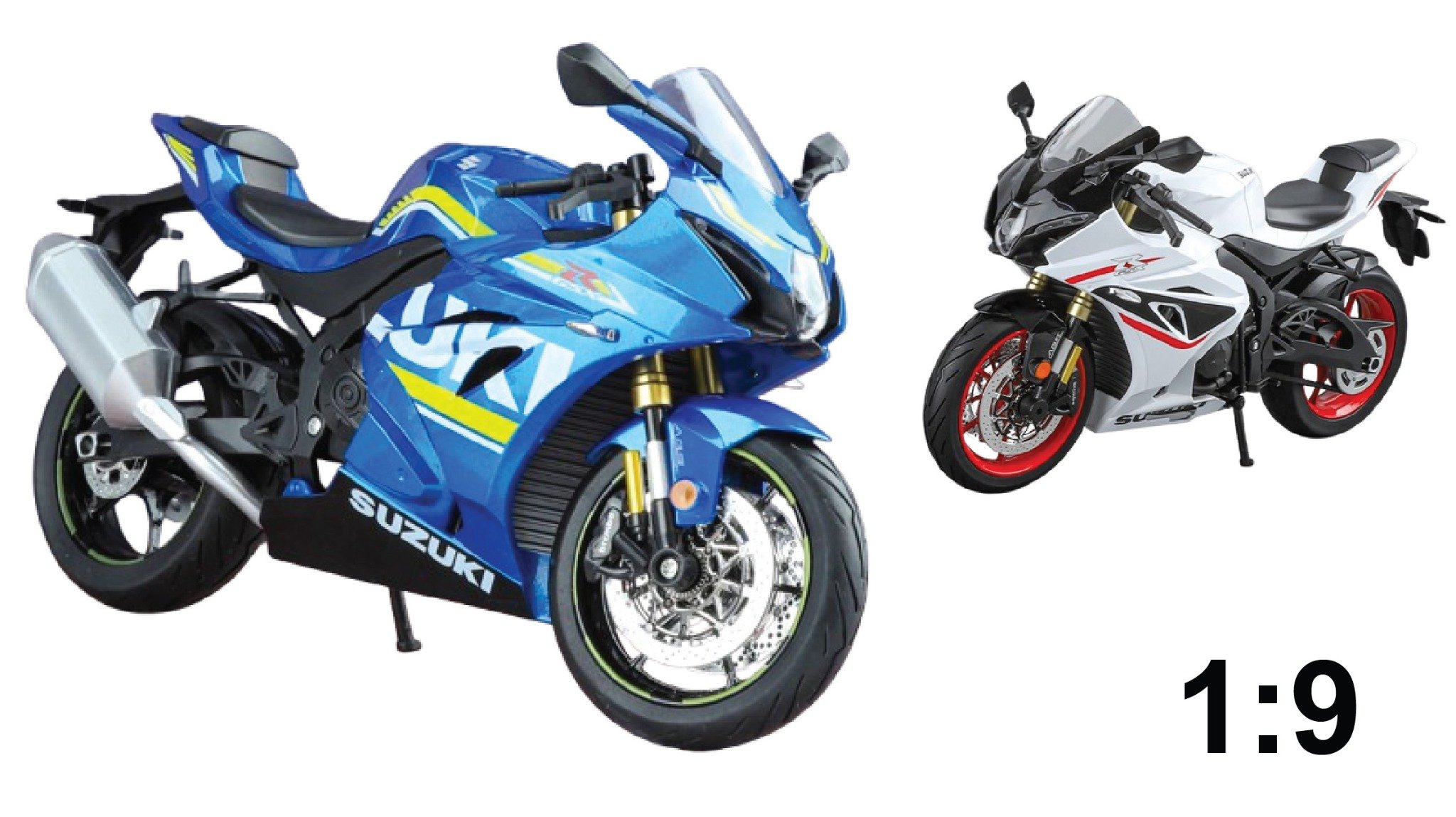  Mô hình xe Suzuki GSX-R1000 có đèn - âm thanh - phuộc nhún được tỉ lệ 1:9 Huayi Alloy MT09003 