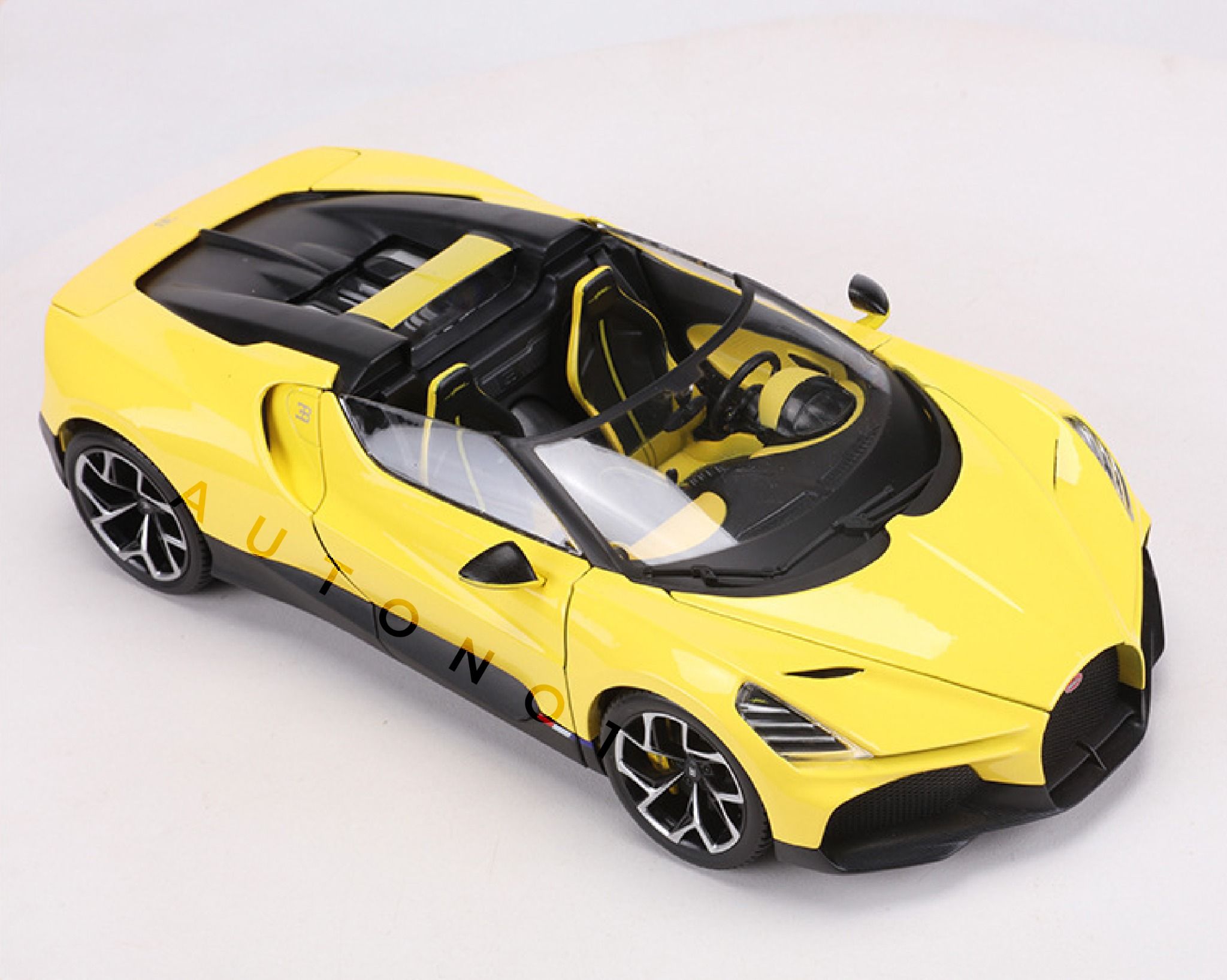  Mô hình xe Bugatti Mistral Yellow open top full open - đánh lái được tỉ lệ 1:18 Bburago18-11051 OT18008 