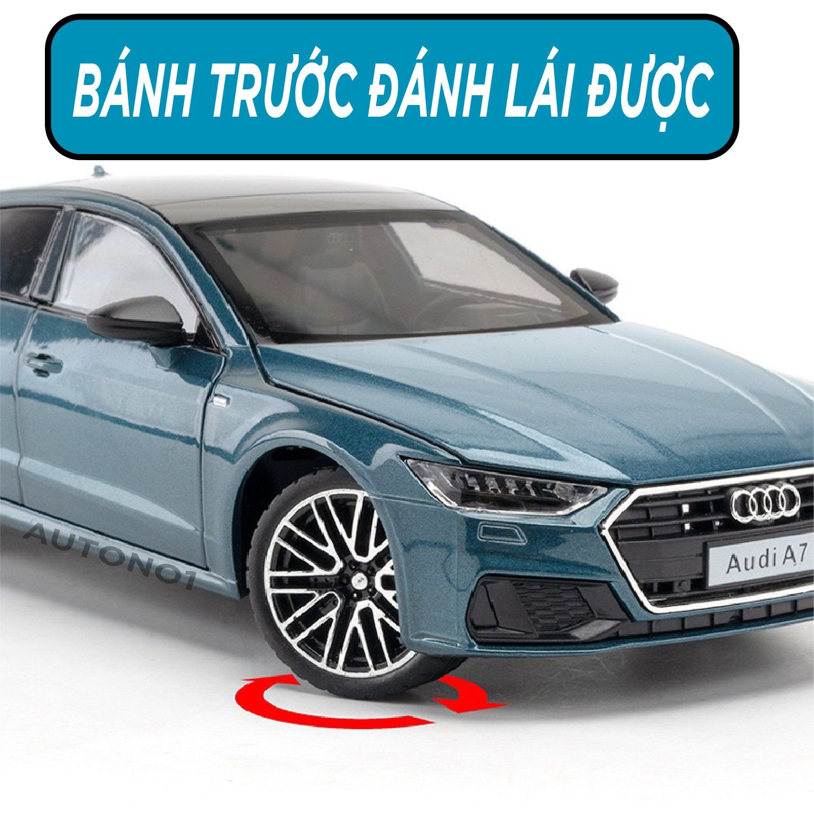  Mô hình xe Audi A7 full open có đèn có âm thanh đánh lái được 1:24 Jinlifang OT366 