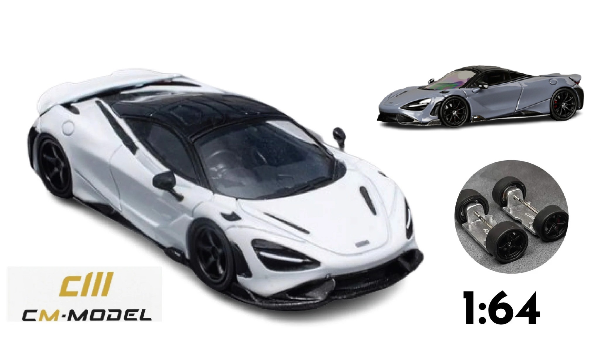  Mô hình Mclaren 765LT tỉ lệ 1:64 CM Model 