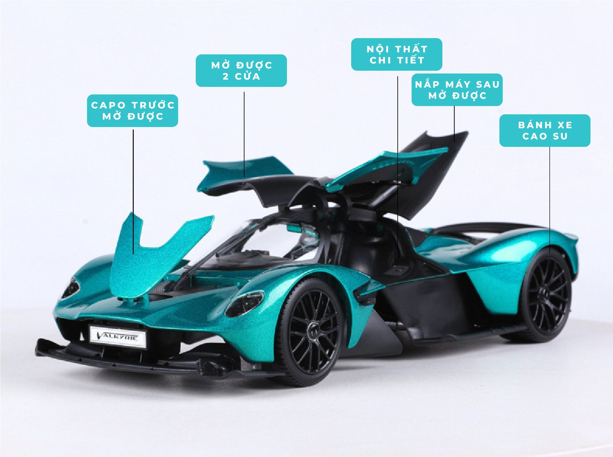  Mô hình xe Aston Martin Valkyrie 2022 Green 1:18 Maisto 31465 GN OT18021 