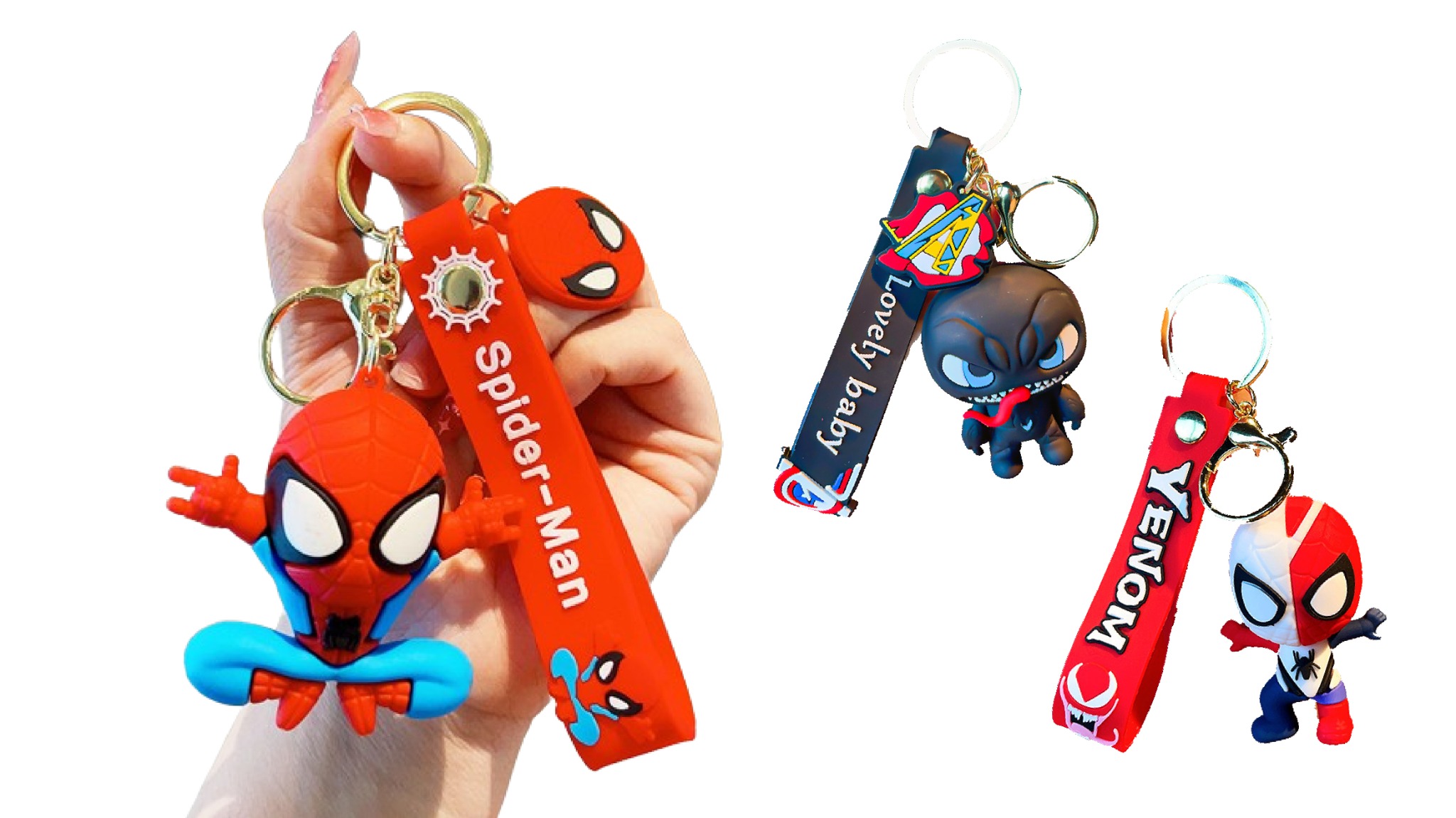  Móc khóa nhựa dẻo - silicon siêu anh hùng Marvel người nhện Spider-man MK004 