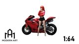  Mô hình nhân vật figure nữ kèm xe mô tô Ducati tỉ lệ 1:64 MoreArt MO642051 