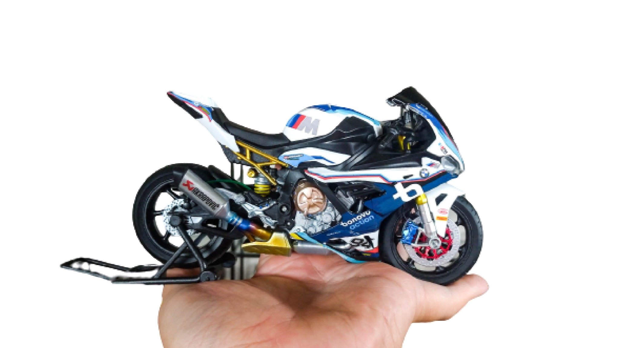  Mô hình xe độ Bmw S1000rr 2020 Race Bonovo Action tỉ lệ 1:12 Autono1 Welly D226I 