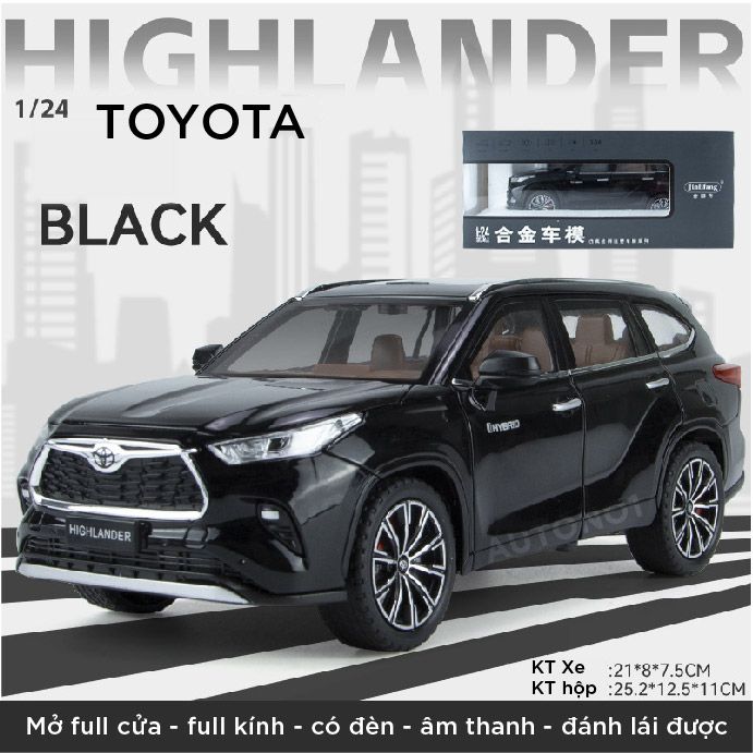  Mô hình xe Toyota Highlander đánh lái được full open tỉ lệ 1:24 Jinlifang OT045 