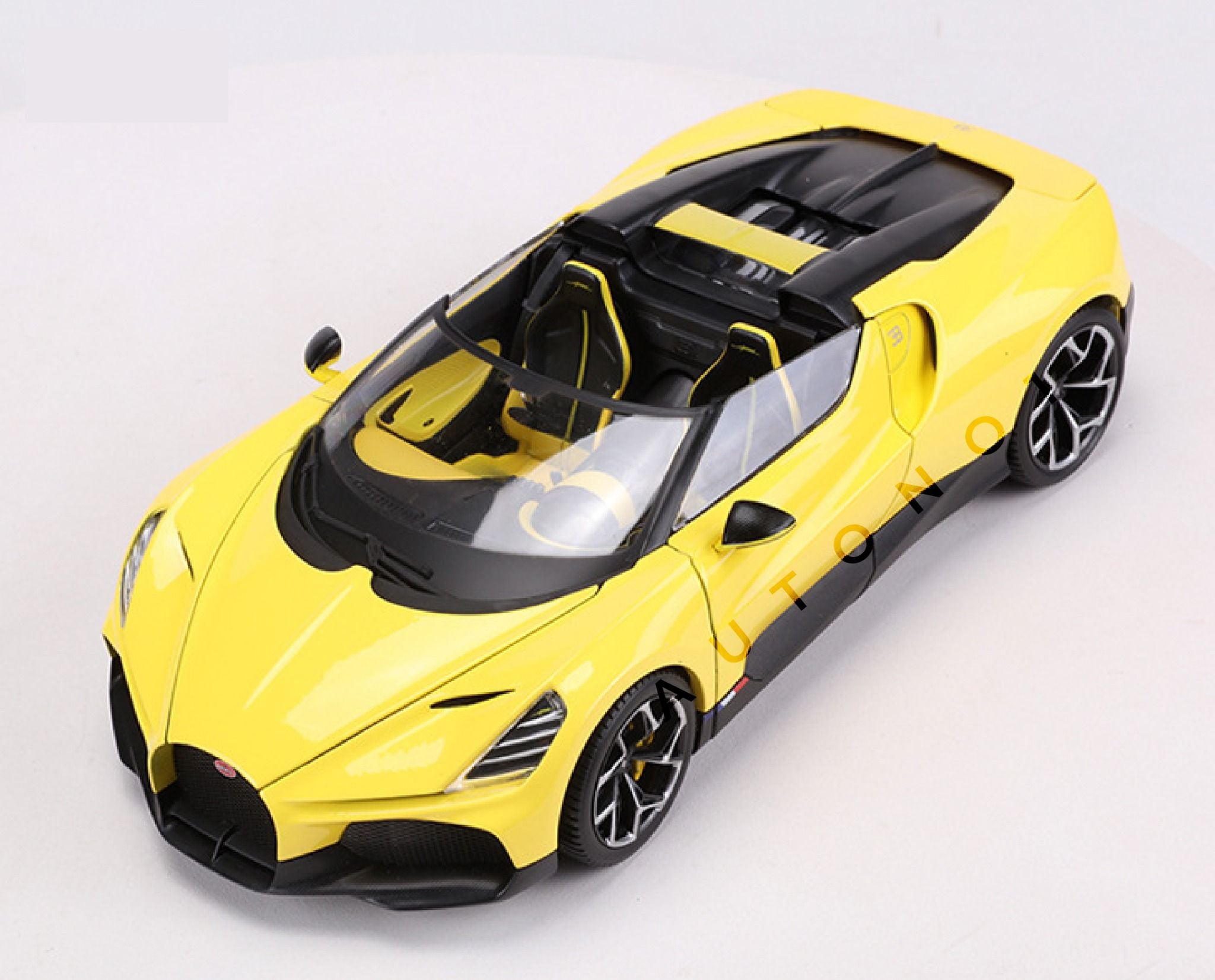  Mô hình xe Bugatti Mistral Yellow open top full open - đánh lái được tỉ lệ 1:18 Bburago18-11051 OT18008 