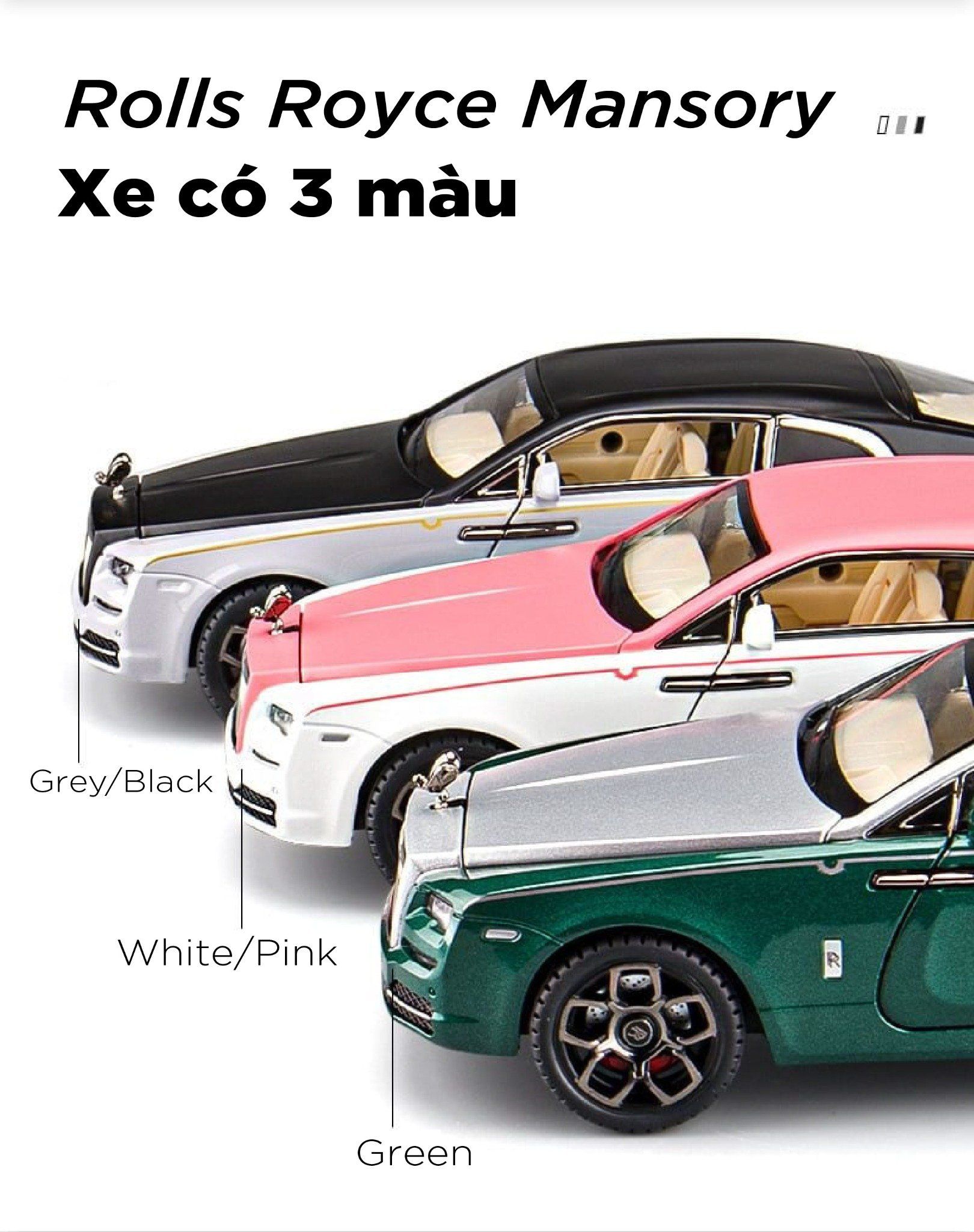  Mô hình xe Rolls Royce Mansory full open tỉ lệ 1:22 OT350 Alloy Model 