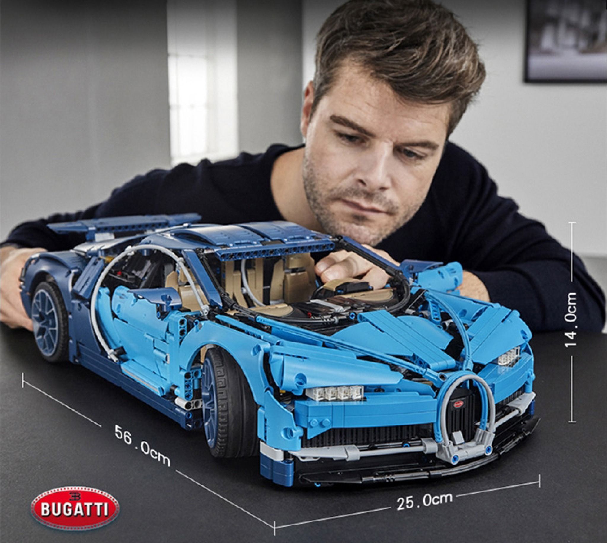  Mô hình xe ô tô lắp ghép Bugatti Chiron 4031 pcs tỉ lệ 1:5 LG015 