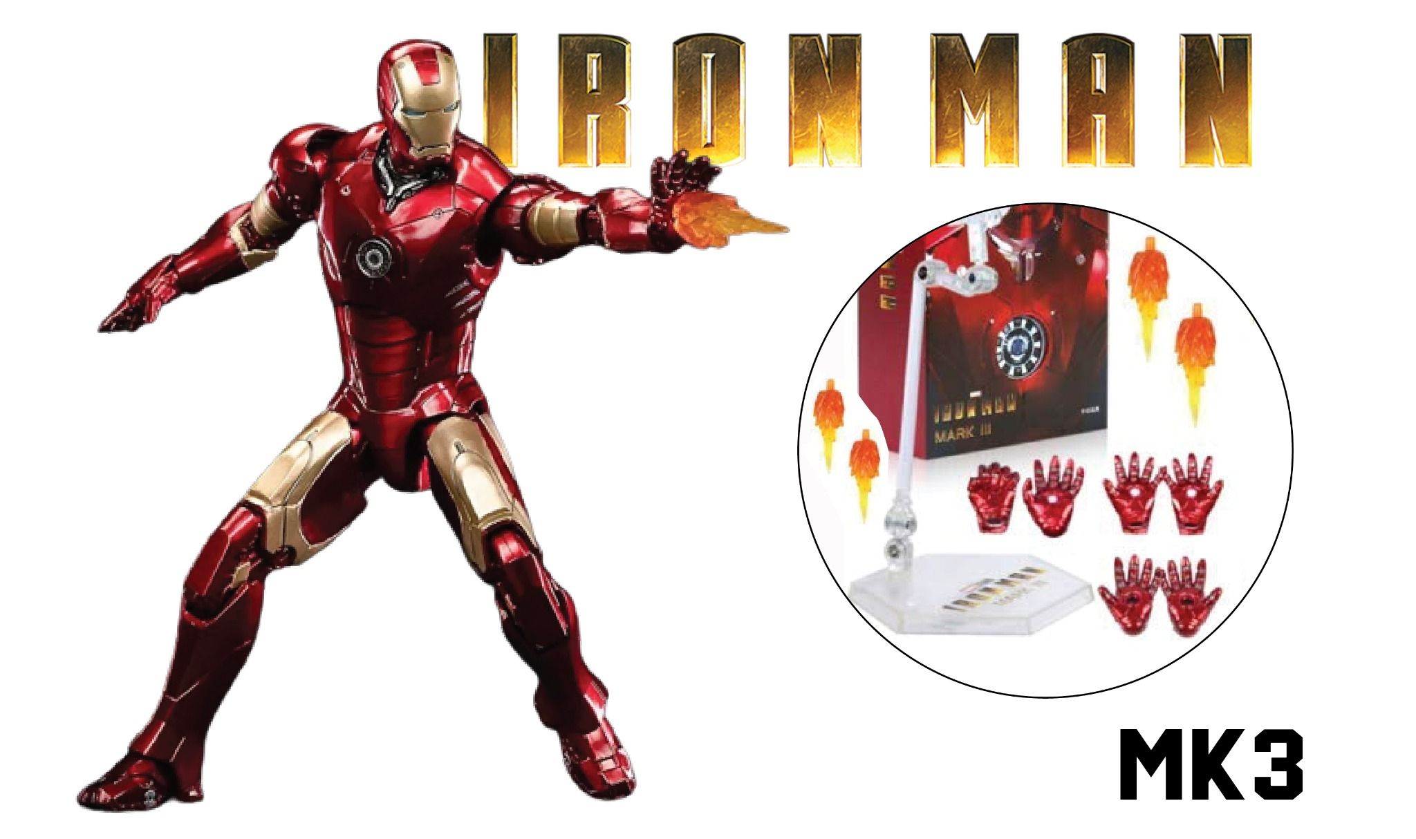  Mô hình nhân vật Marvel Iron man người sắt MK3 Mark III SHF tỉ lệ 1:10 18CM ZD Toys FG262 