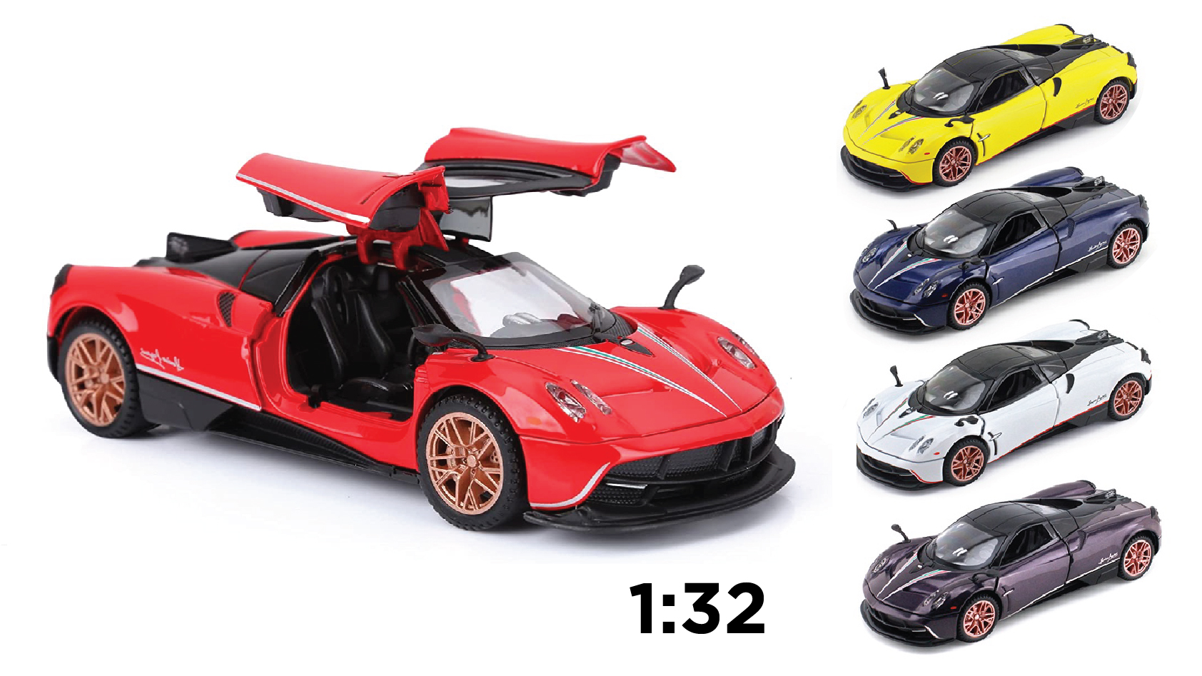  Mô hình xe Pagani Huayra Dinastia full open - đèn âm thanh tỉ lệ 1:32 Alloy Model OT32042 