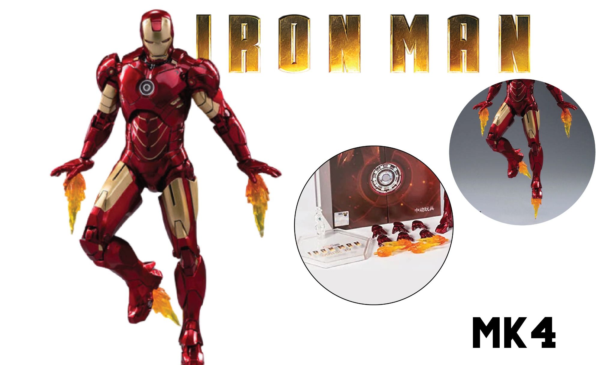  Mô hình nhân vật Marvel Iron man người sắt MK4 Mark IV SHF tỉ lệ 1:10 18CM ZD Toys FG262 