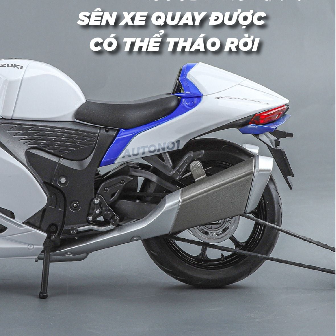  Mô hình xe Suzuki Hayabusa 1300 tỉ lệ 1:9 Huayi Alloy MT09004 