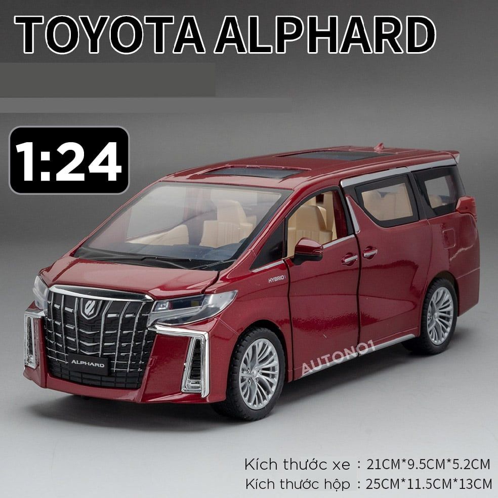  Mô hình xe Toyota Alphard 2022 full open - full kính - đánh lái được tỉ lệ 1:24 Metal Model OT441 