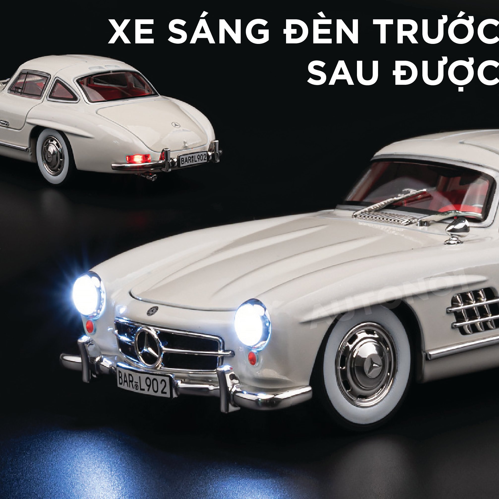  Mô hình xe Mercedes-Benz 300SL full open có đèn có âm thanh đánh lái được tỉ lệ 1:24 Chezhi OT513 