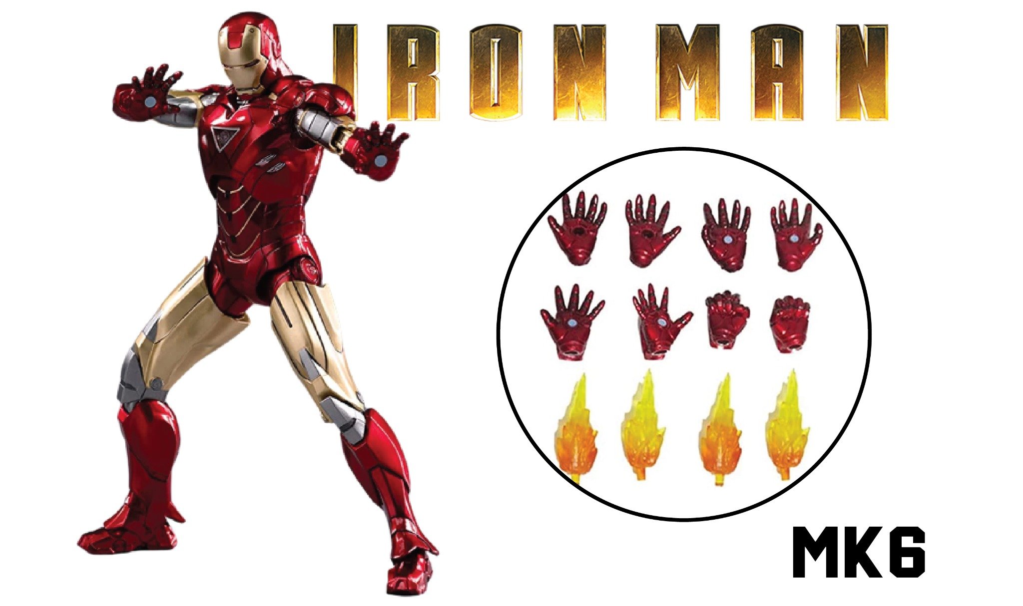  Mô hình nhân vật Marvel Iron man người sắt MK6 Mark VI SHF tỉ lệ 1:10 18CM ZD Toys FG262 