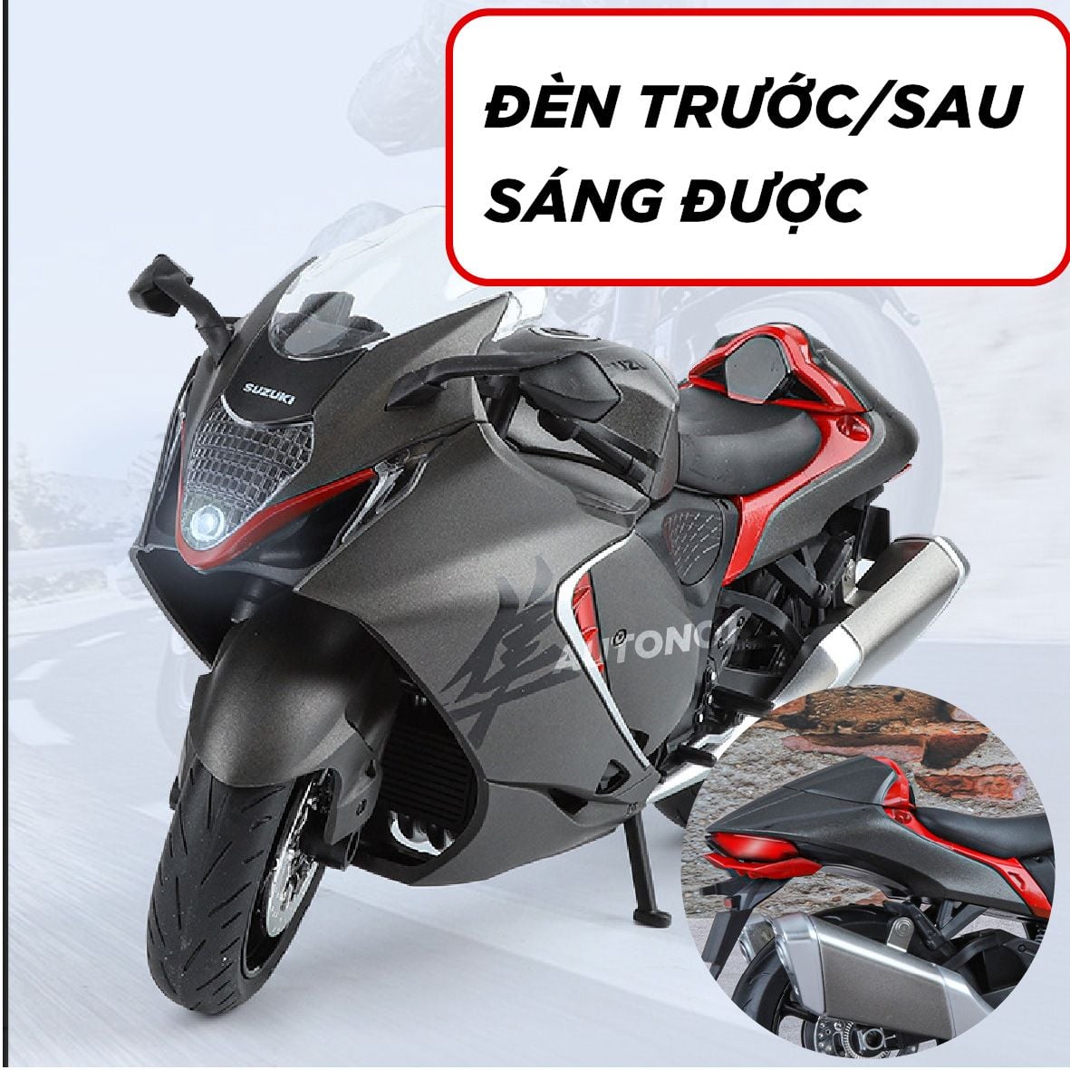  Mô hình xe Suzuki Hayabusa 1300 tỉ lệ 1:9 Huayi Alloy MT09004 