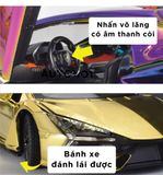  Mô hình xe Lamborghini Revuelto chrome color đánh lái được - full open - có đèn - âm thanh tỉ lệ 1:24 Alloy model OT24063 