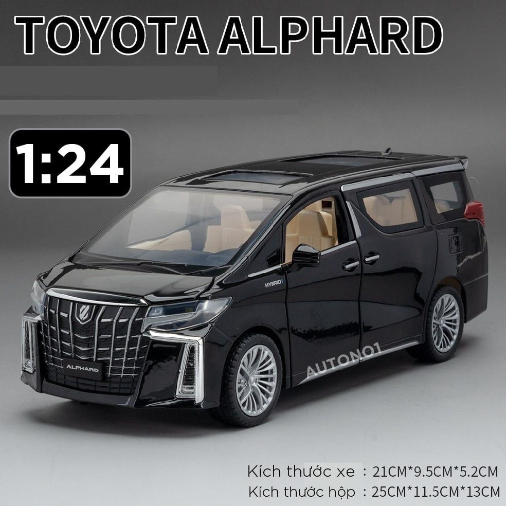  Mô hình xe Toyota Alphard 2022 full open - full kính - đánh lái được tỉ lệ 1:24 Metal Model OT441 